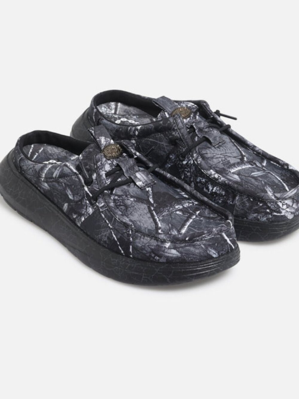HEY DUDE X JELLY ROLL Edge Wally Comf Slip Men's SIZE 10 Black/Camo NWT